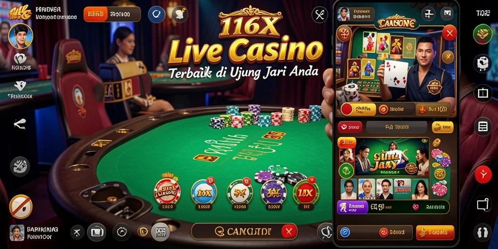 Tampilan gameplay Live Casino yang mendebarkan dan interaktif.