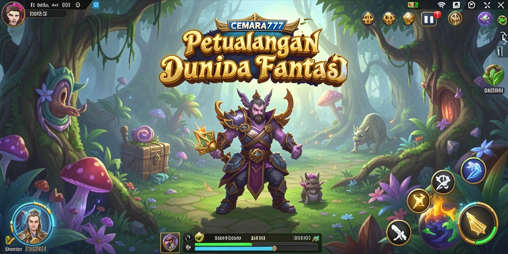 Screenshot utama CEMARA777 menampilkan gameplay petualangan yang mendebarkan.