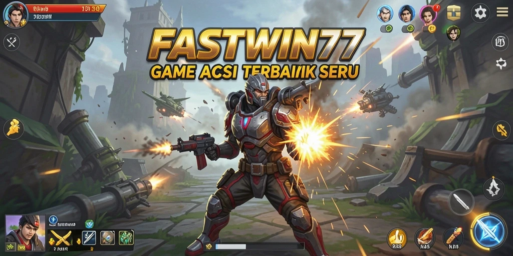 Screenshot menunjukkan karakter dalam aksi laga yang mendebarkan.