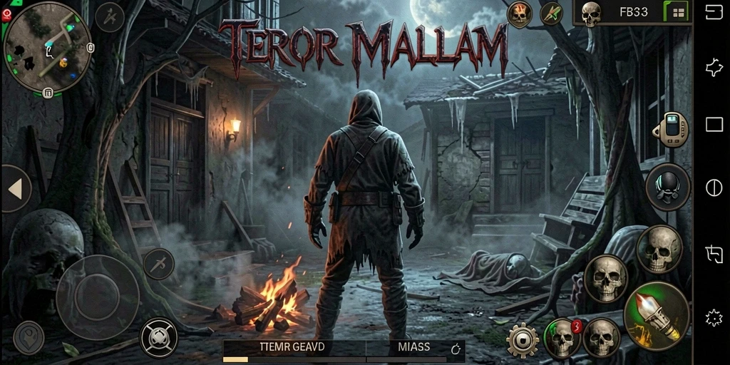 Tangkapan layar gameplay FB333 yang menampilkan suasana horor mendebarkan.