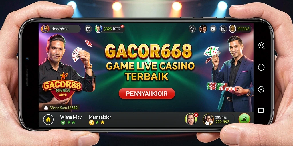 Screenshot GACOR668 menampilkan dealer langsung sedang berinteraksi dengan pemain.