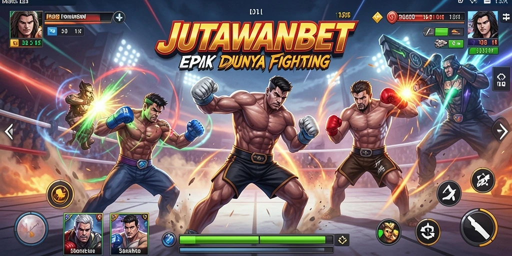 Tampilan gameplay seru di arena Fighting JUTAWANBET.