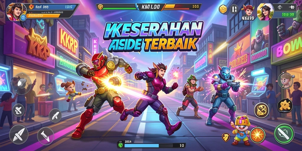 Screenshot permainan KKRP menampilkan gameplay Arcade yang seru dan penuh warna.