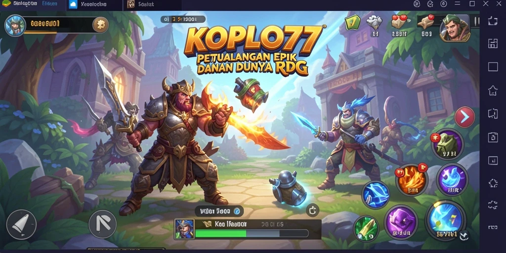 Screenshot menunjukkan aksi seru dalam game RPG KOPLO77.