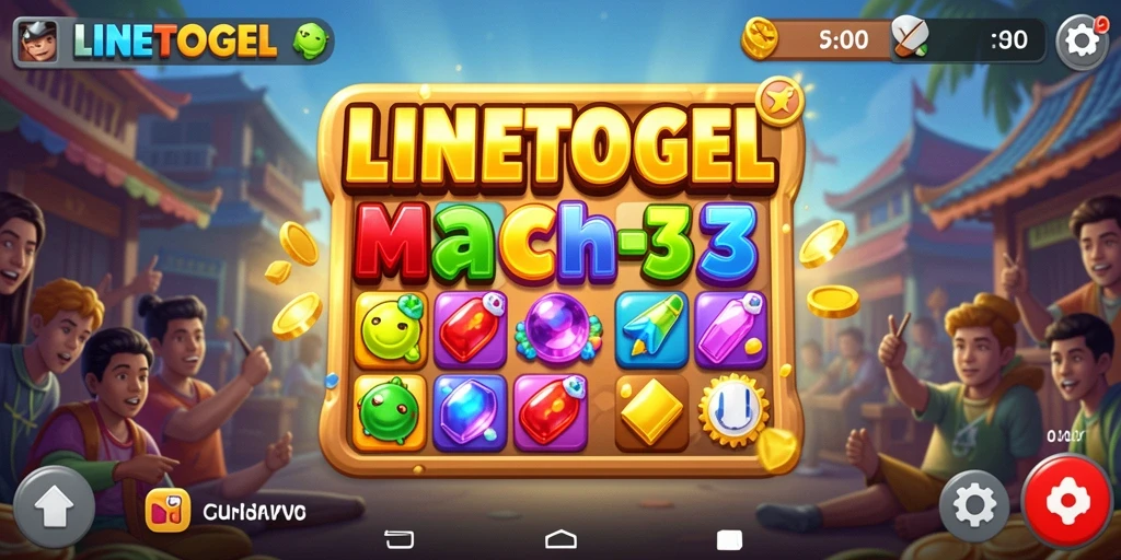 Tampilan menarik gameplay LINETOGEL dengan puzzle Match-3 yang seru.