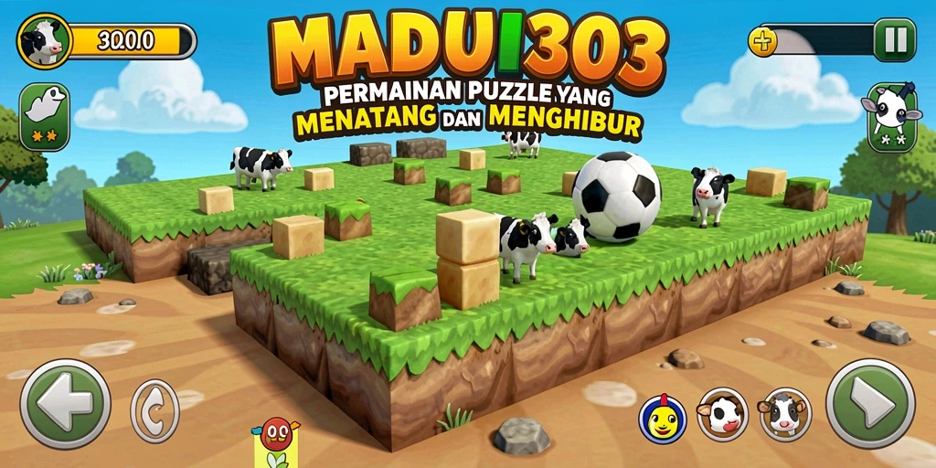 Tampilan gameplay <strong>MADU303</strong> yang menantang dan penuh warna.