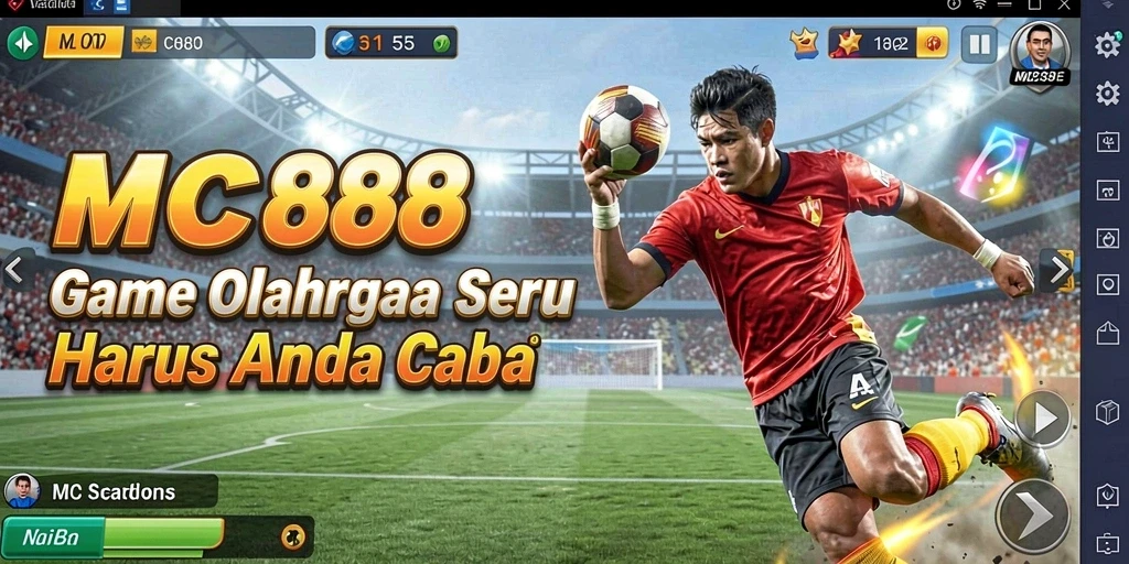 Screenshot gameplay yang menunjukkan aksi olahraga yang mendebarkan.