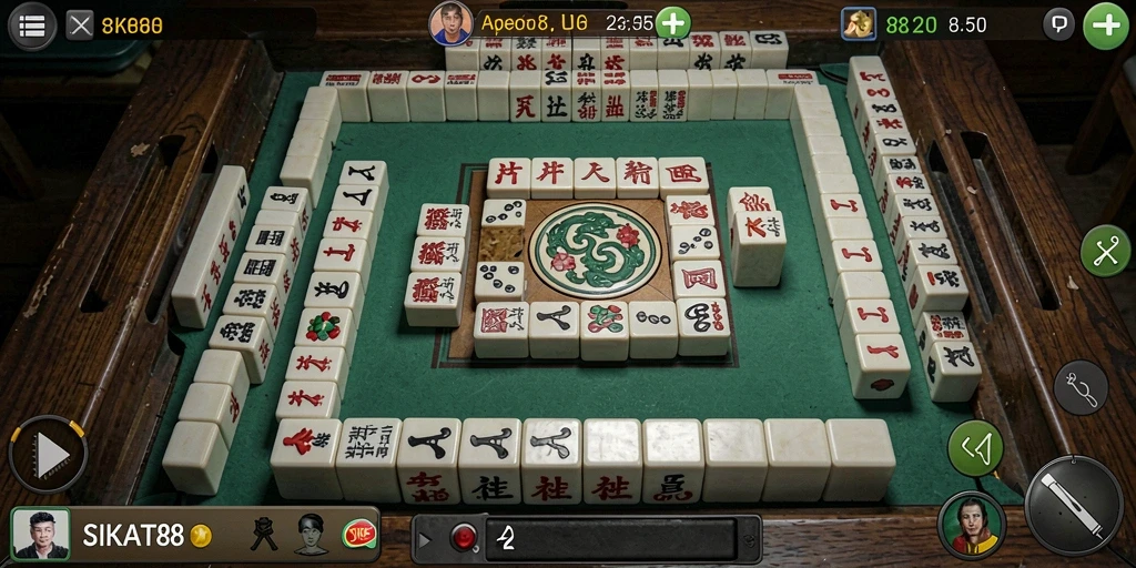 Screenshot gameplay SIKAT88 menampilkan permainan Mahjong yang menarik.