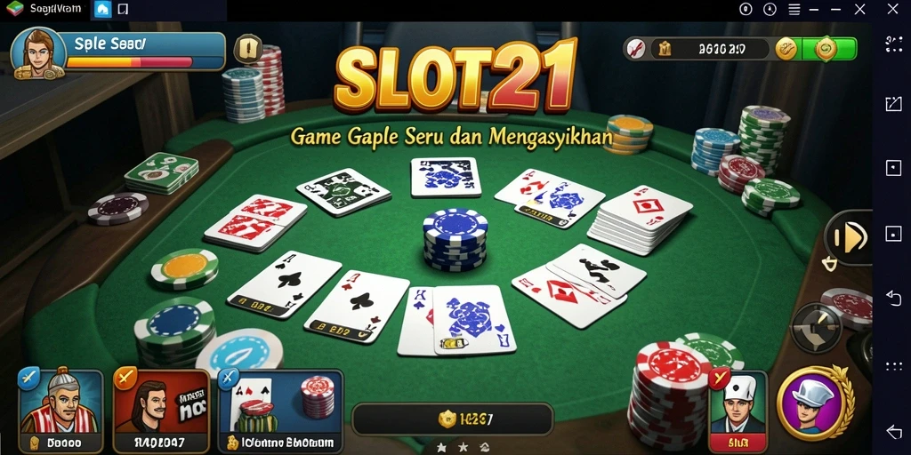 Screenshot gameplay SLOT21 menampilkan aksi seru Gaple.