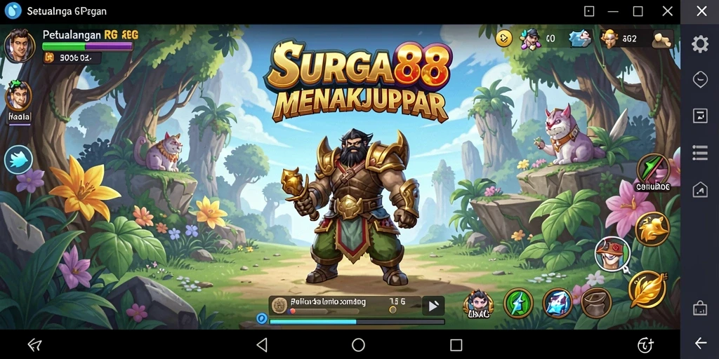 Tampilan gameplay SURGA88 yang menarik dan penuh aksi RPG.